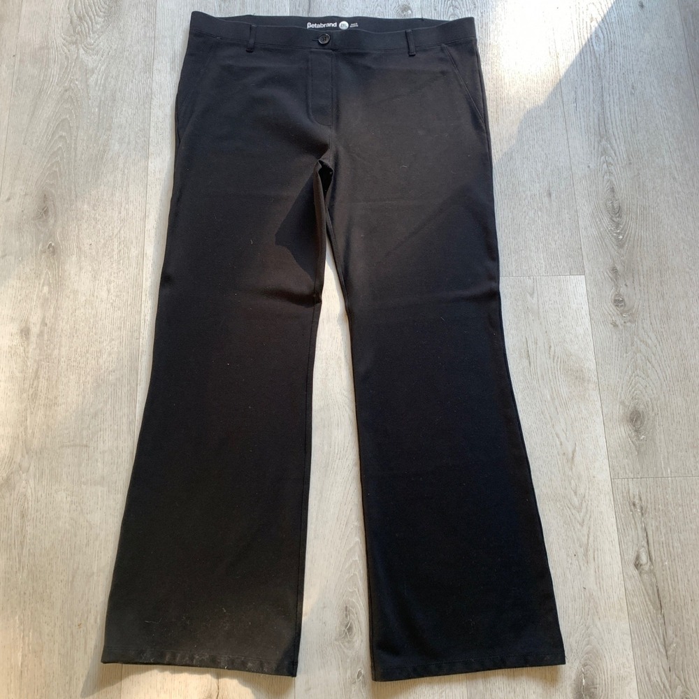 Betabrand Women's 2XL Black Classic Bootcut Dress Pant Yoga Pants